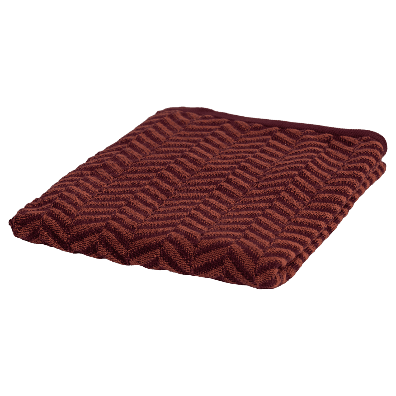 SUNA PLAID 130X170 CM KATOEN BORDEAUXROOD/PAARS