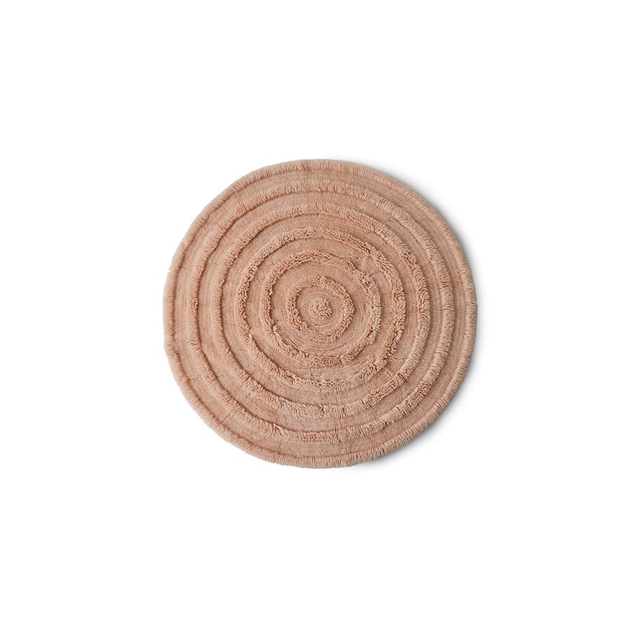 Round woolen rug soft pink (150x150cm)
