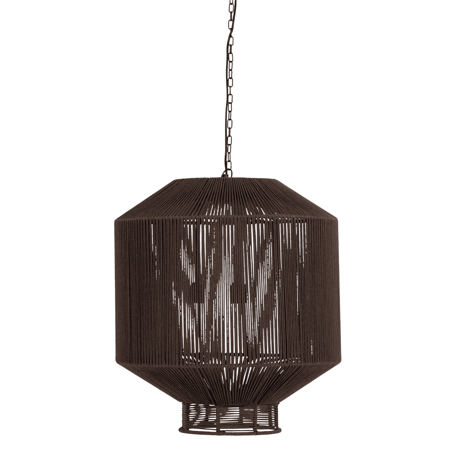 JURO HANGLAMP METAAL/TOUW DONKERBRUIN