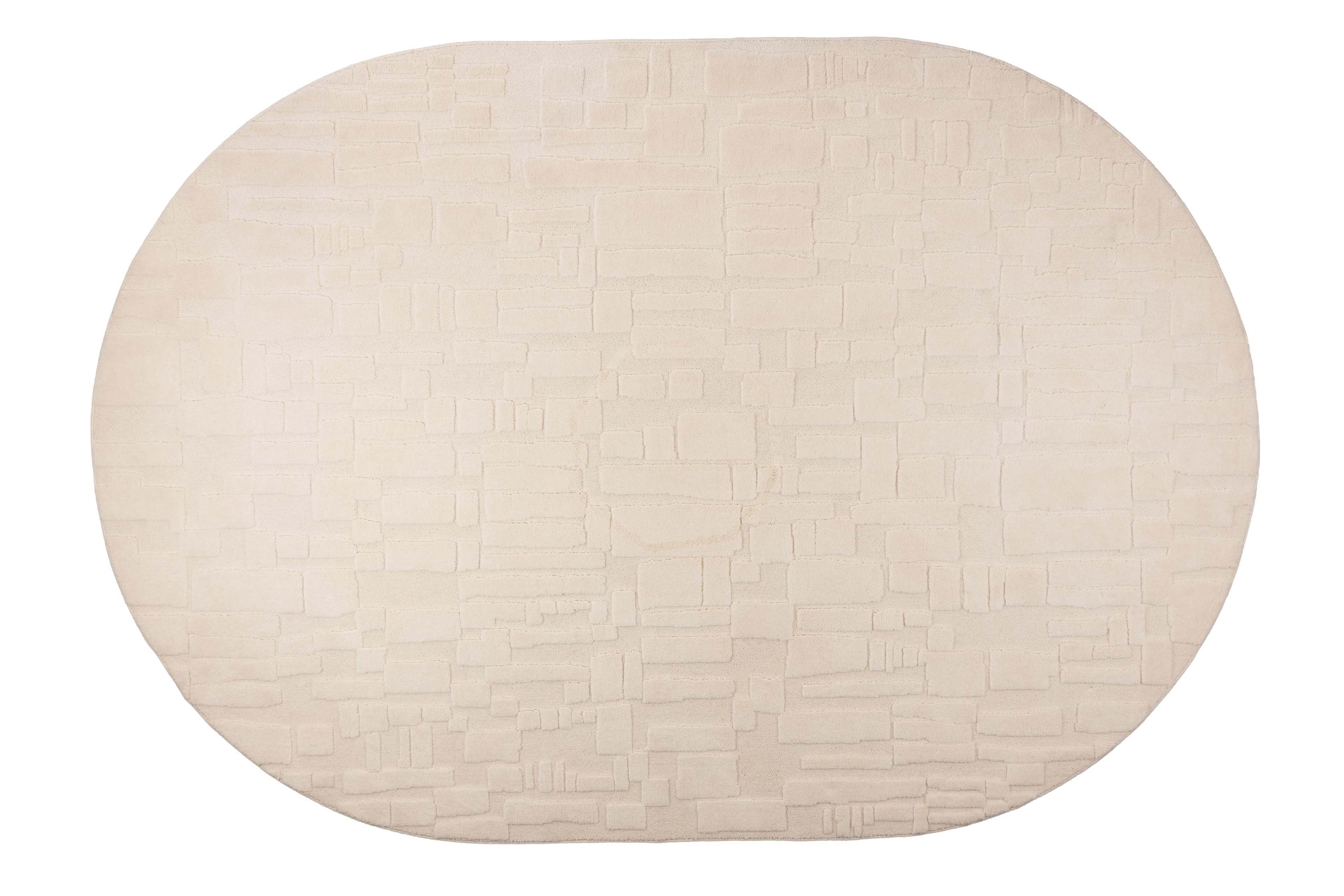Carpet Bricks Oval 200x290 Beige/Beige