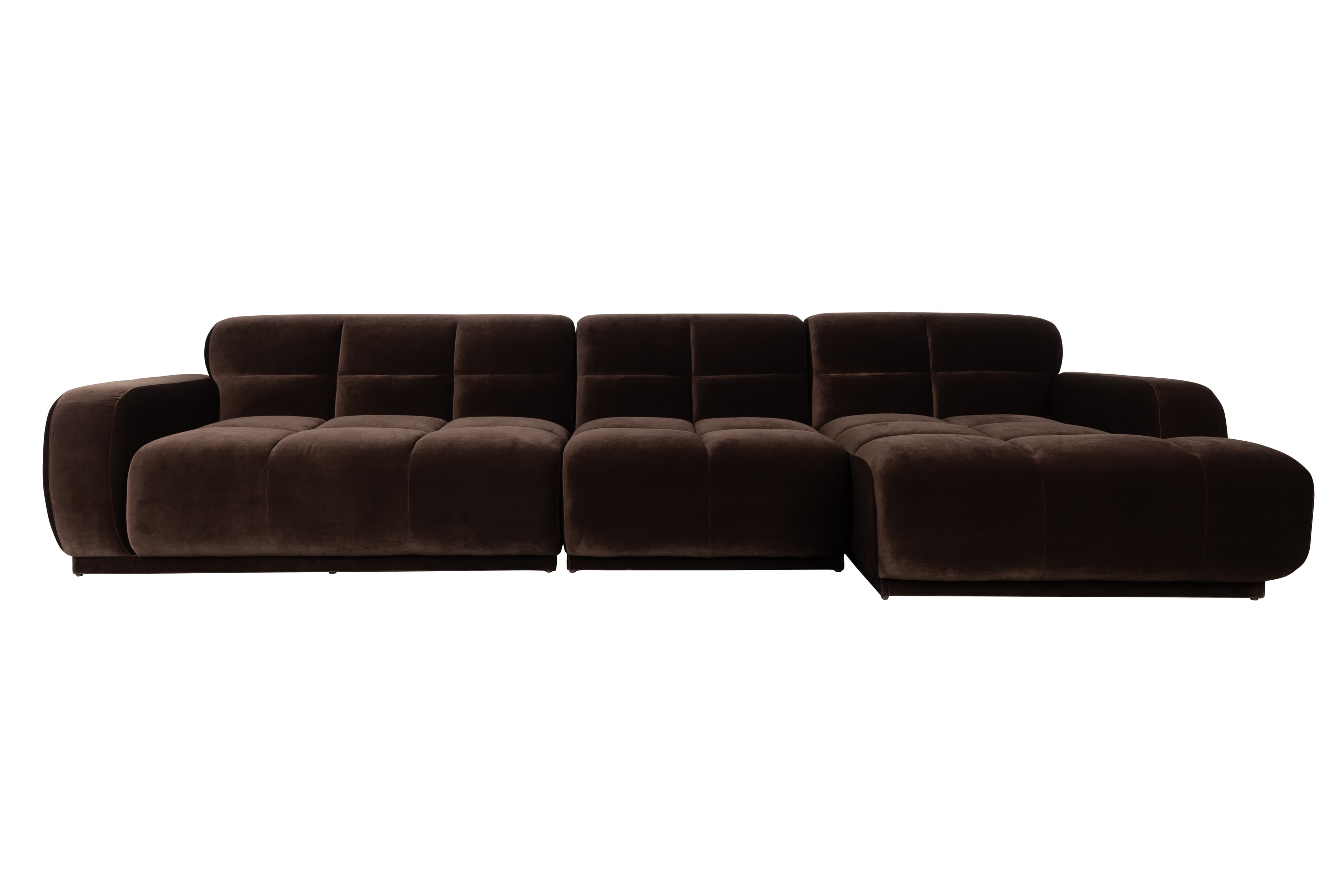 Sofa Hazel 6-seater Chaise Longue Right Brown - afbeelding 1