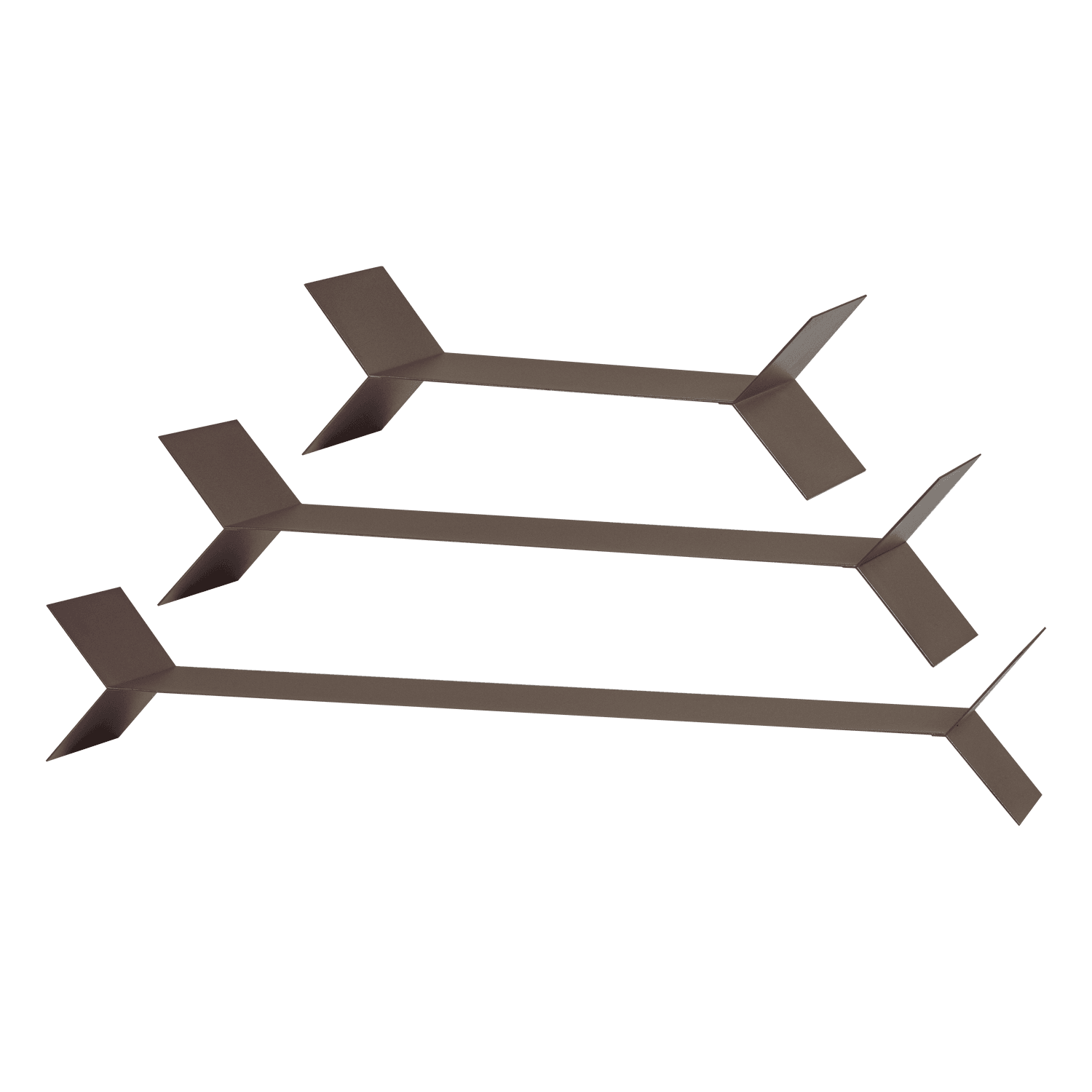 LORIN WANDPLANKEN METAAL MOKKABRUIN - SET VAN 3