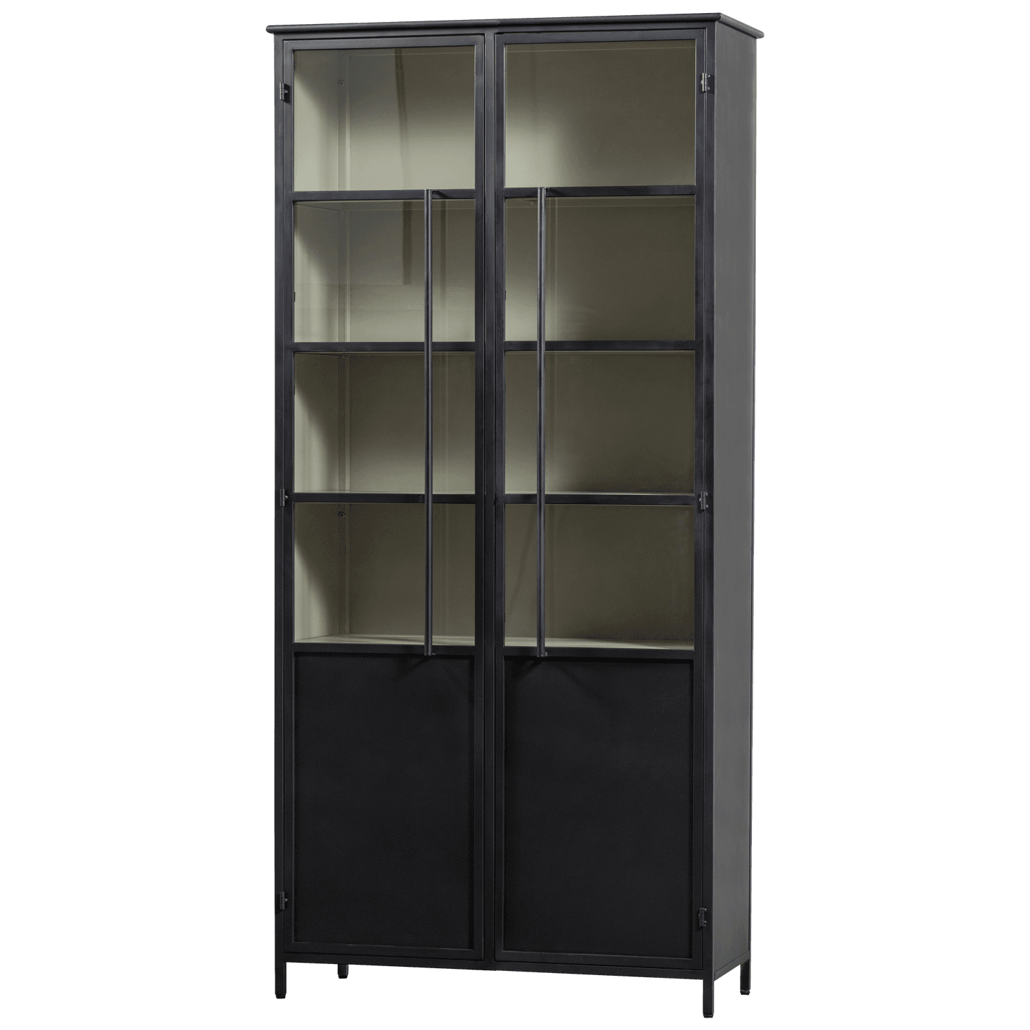 EXHIBIT XL 2-DEURS VITRINEKAST METAAL ZWART