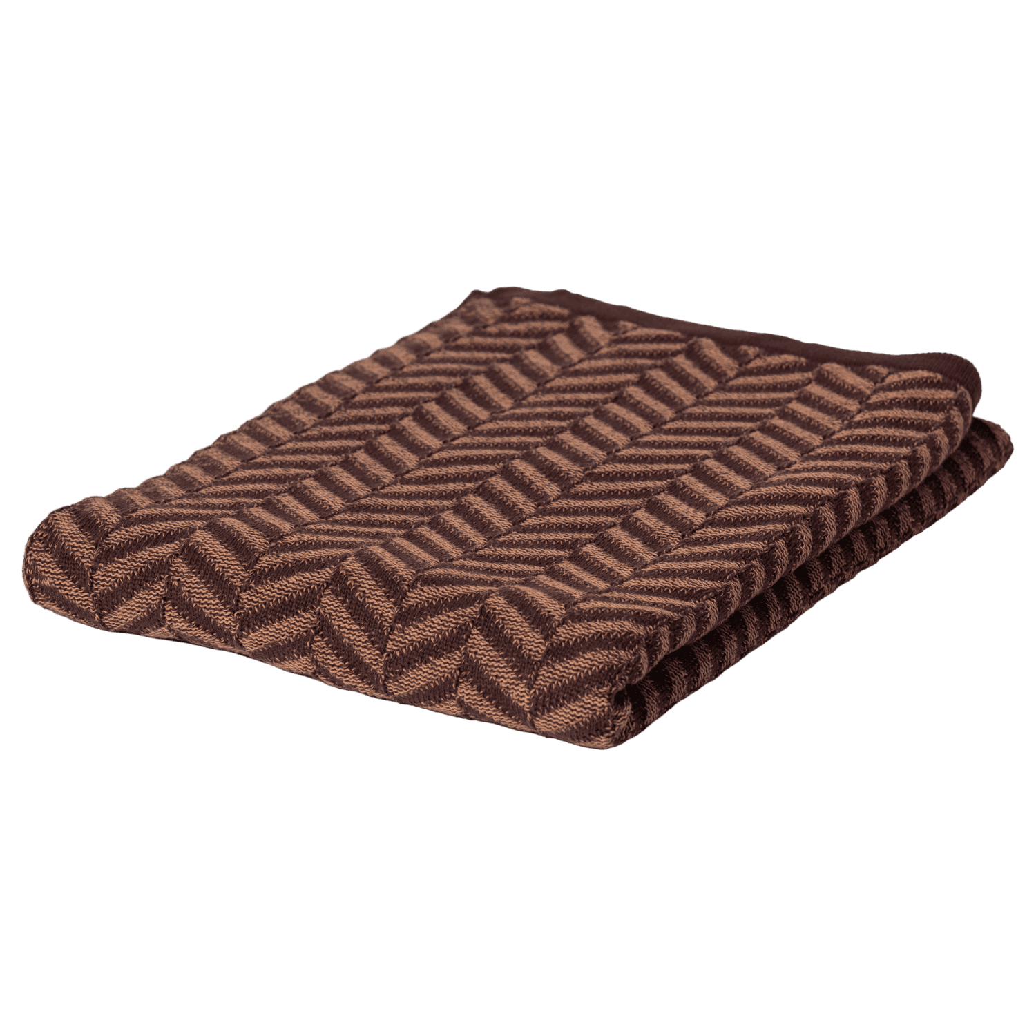 SUNA PLAID 130X170 CM KATOEN BRUIN/ROZE
