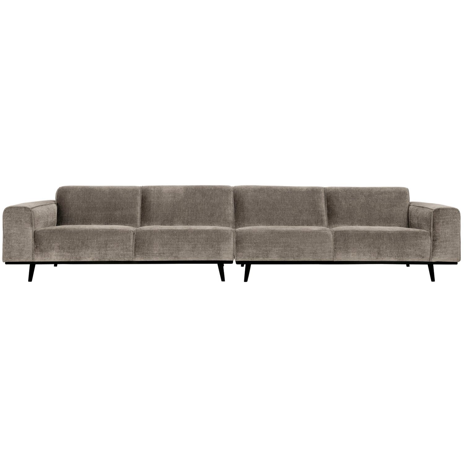 STATEMENT XL 4-ZITS BANK 372 CM RIBSTOF KLEIGRIJS