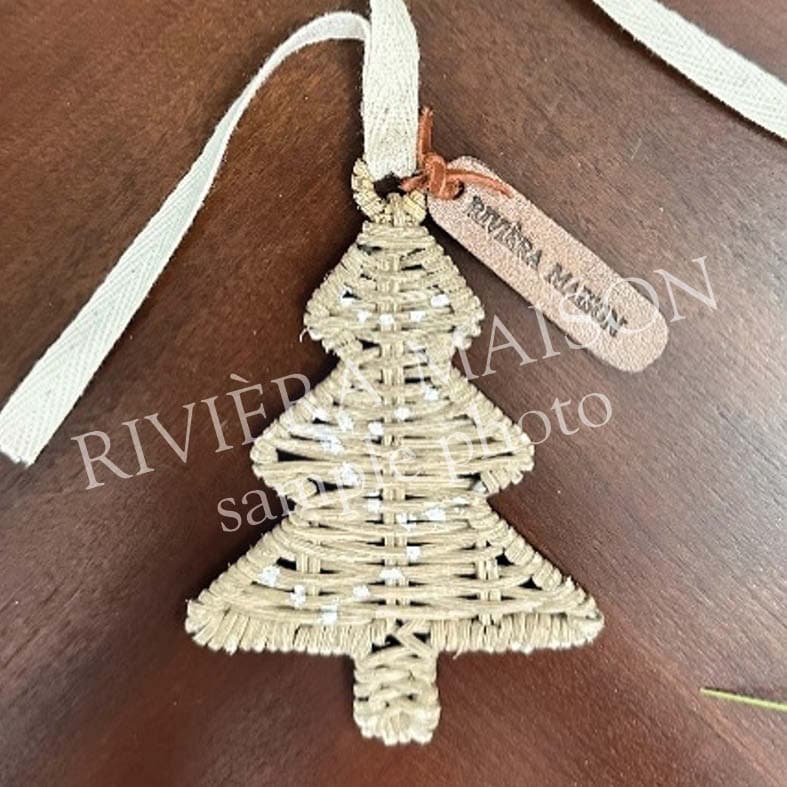 Rustic Rattan Christmas Tree Ornament