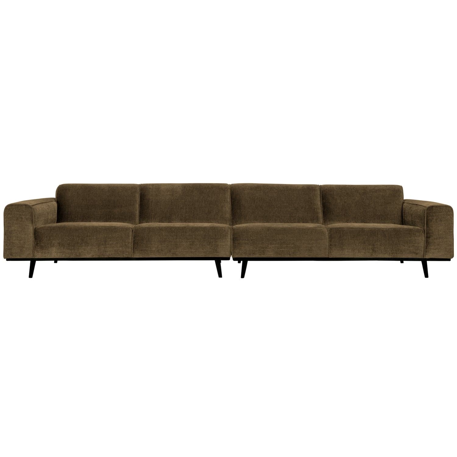 STATEMENT XL 4-ZITS BANK 372 CM RIBSTOF OLIJFGROEN