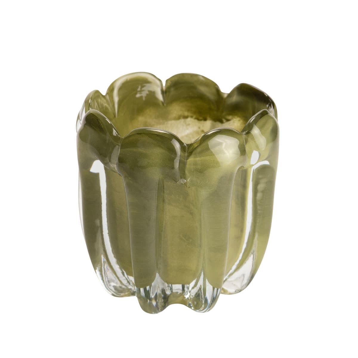 Waxinelichthouder Savennieres 13x13cm - groen
