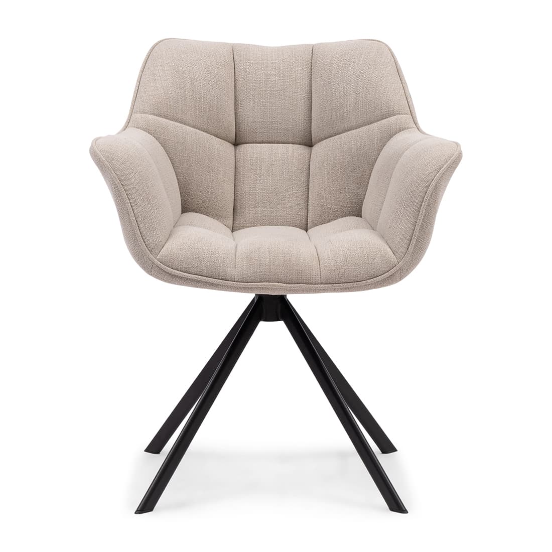 Carnaby Swivel Dining Armchair, Mouline Linen Fabulous Flax - afbeelding 1