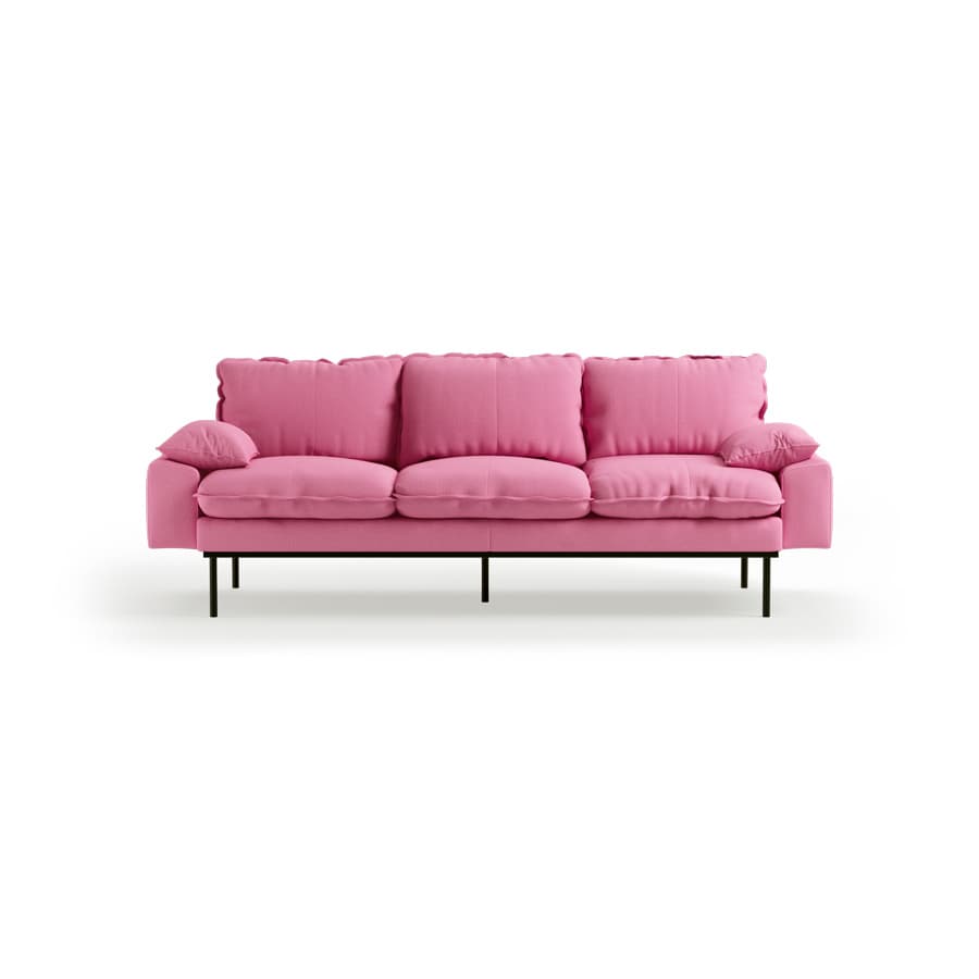 Retro sofa: 3-seats, cotton