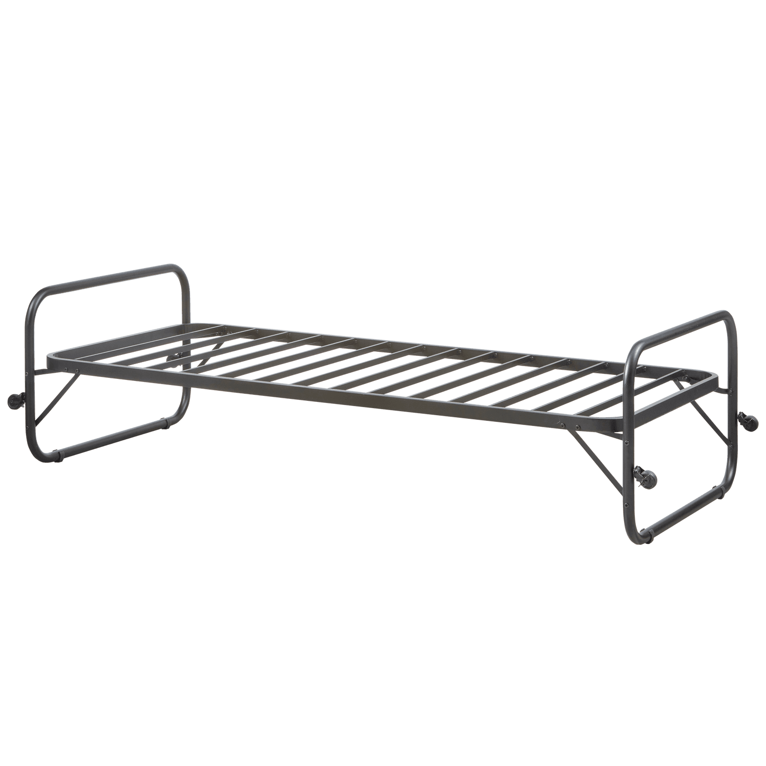 LUCY EENPERSOONS ONDERSCHUIFBED METAAL ZWART 90X200 CM