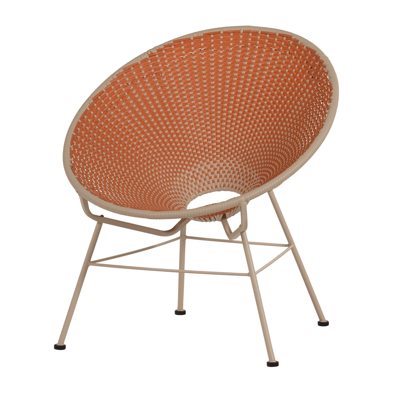KAZOUN TUIN LOUNGESTOEL WICKER ORANJE