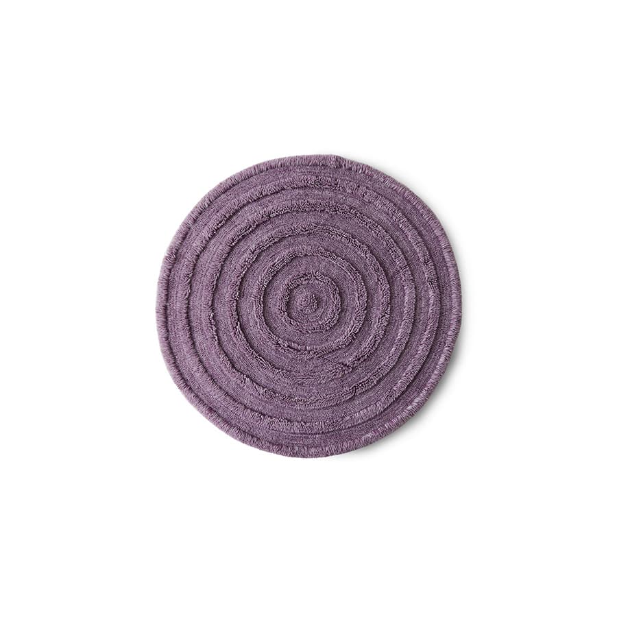 Round woolen rug lilac (150x150cm)