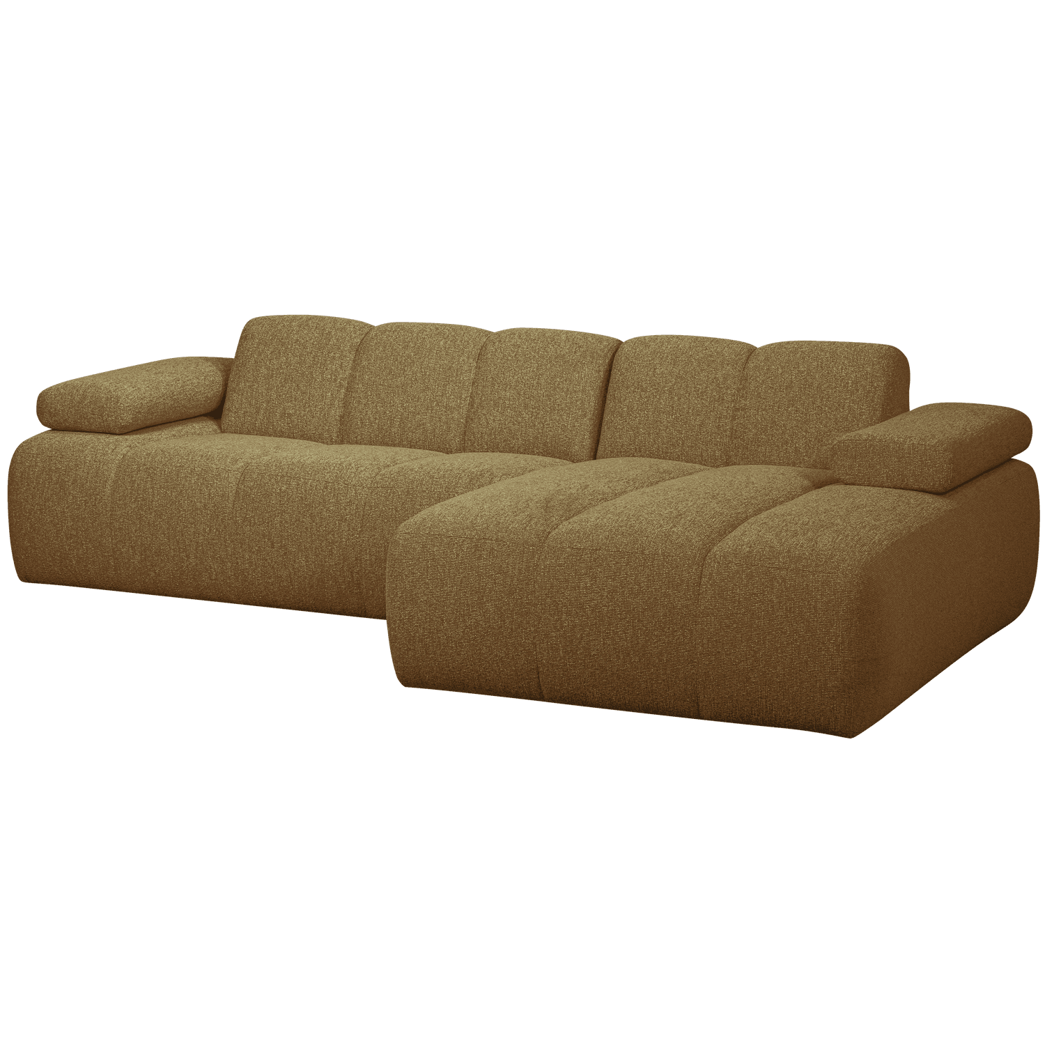 MOJO CHAISE LONGUE BANK RECHTS BOUCLE GEEL BRUIN MELANGE