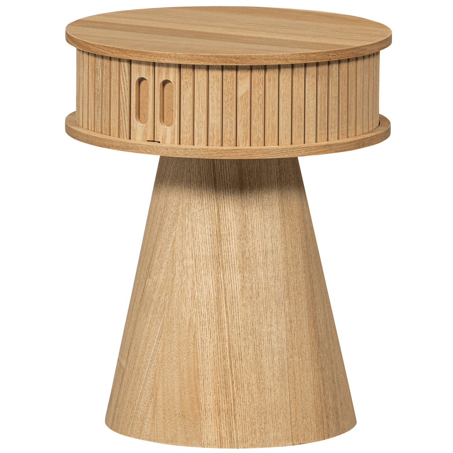 KARRI NACHTKASTJE ROND MDF/GRENEN NATUREL