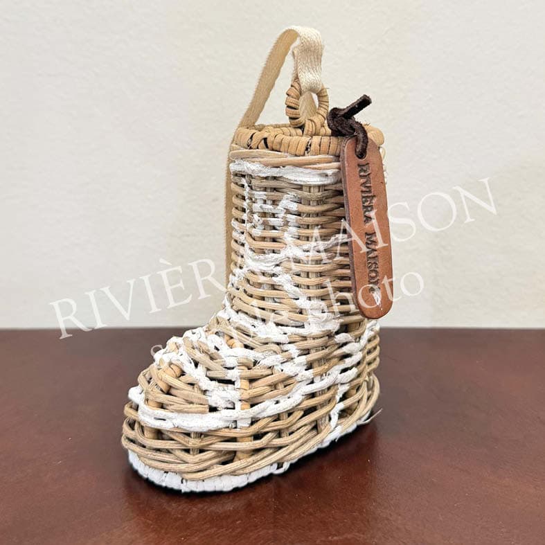 Rustic Rattan Ski Boot Ornament