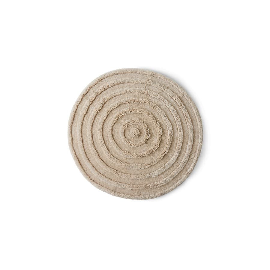 Round woolen rug cream (150x150cm)