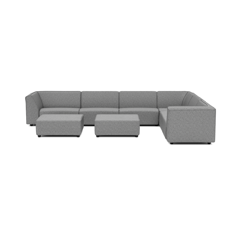 Chill loungeset 10-zits hoek + 2 hockers (rechts) Steel
