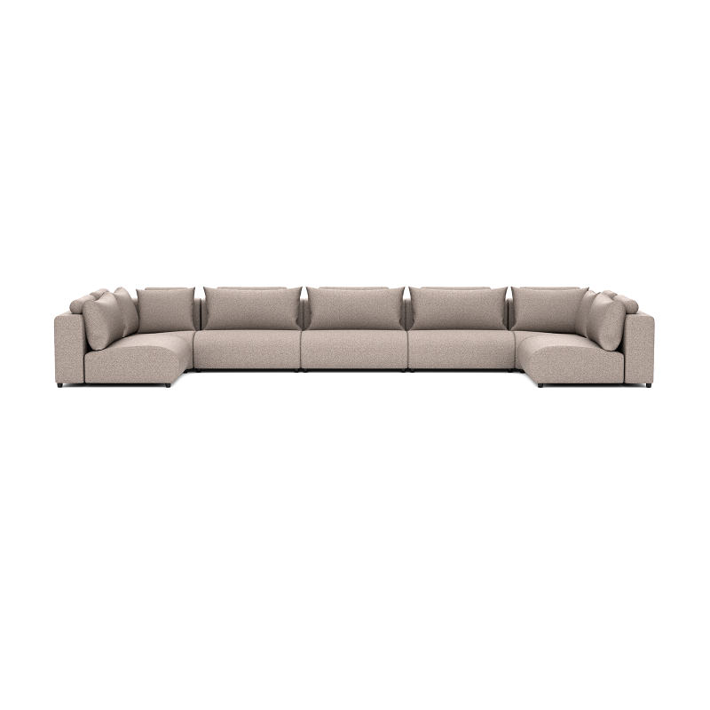 Luxury loungeset u-sofa 230x570x230 Light Taupe