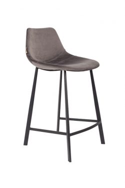 COUNTER STOOL FRANKY VELVET GREY