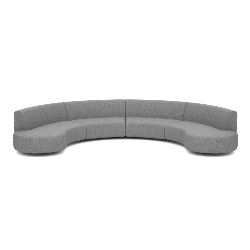 Bended Sofa 12-zits Steel