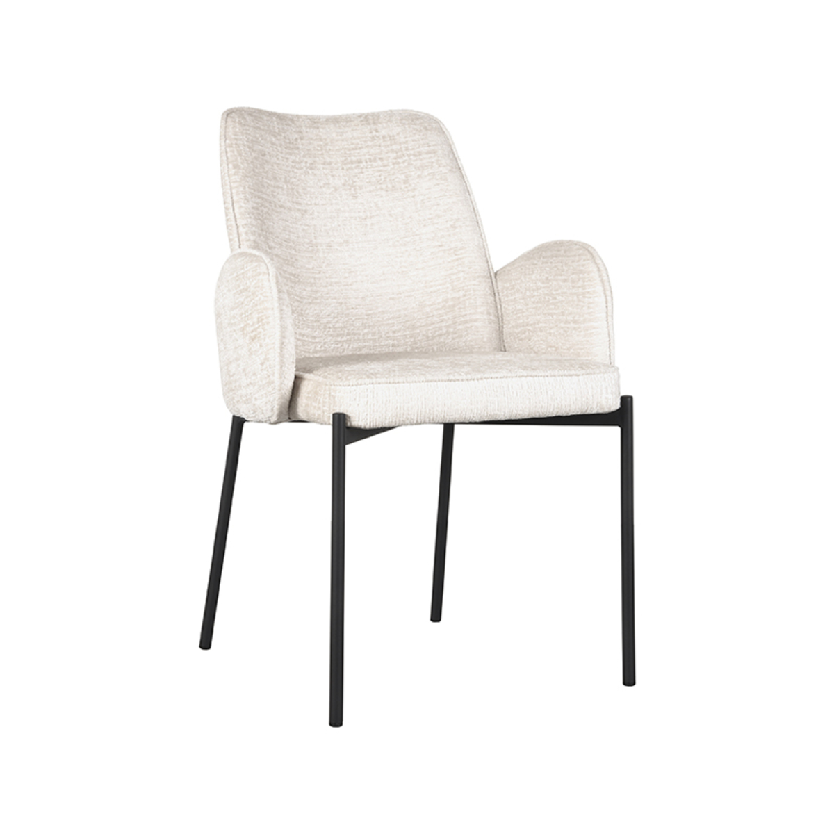Eetkamerstoel Joni - Crème - Elegance - Black Frame