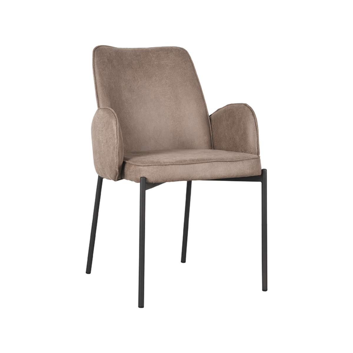 Eetkamerstoel Joni - Taupe - Micro Suede - Black Frame