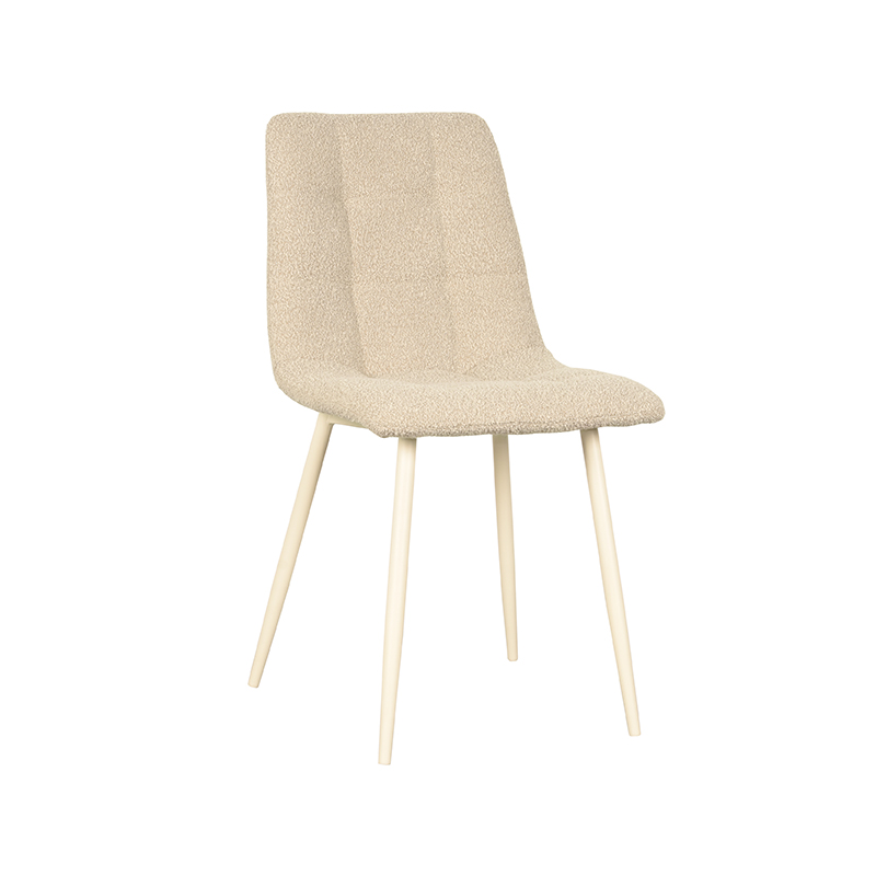 Eetkamerstoel Nino - Zand - Boucle - Shaded White Frame