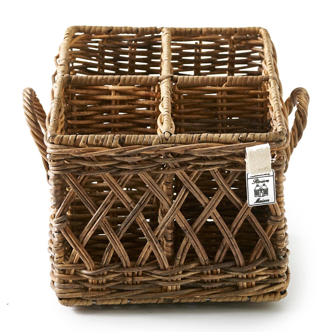 Rustic Rattan Couvert Basket Square