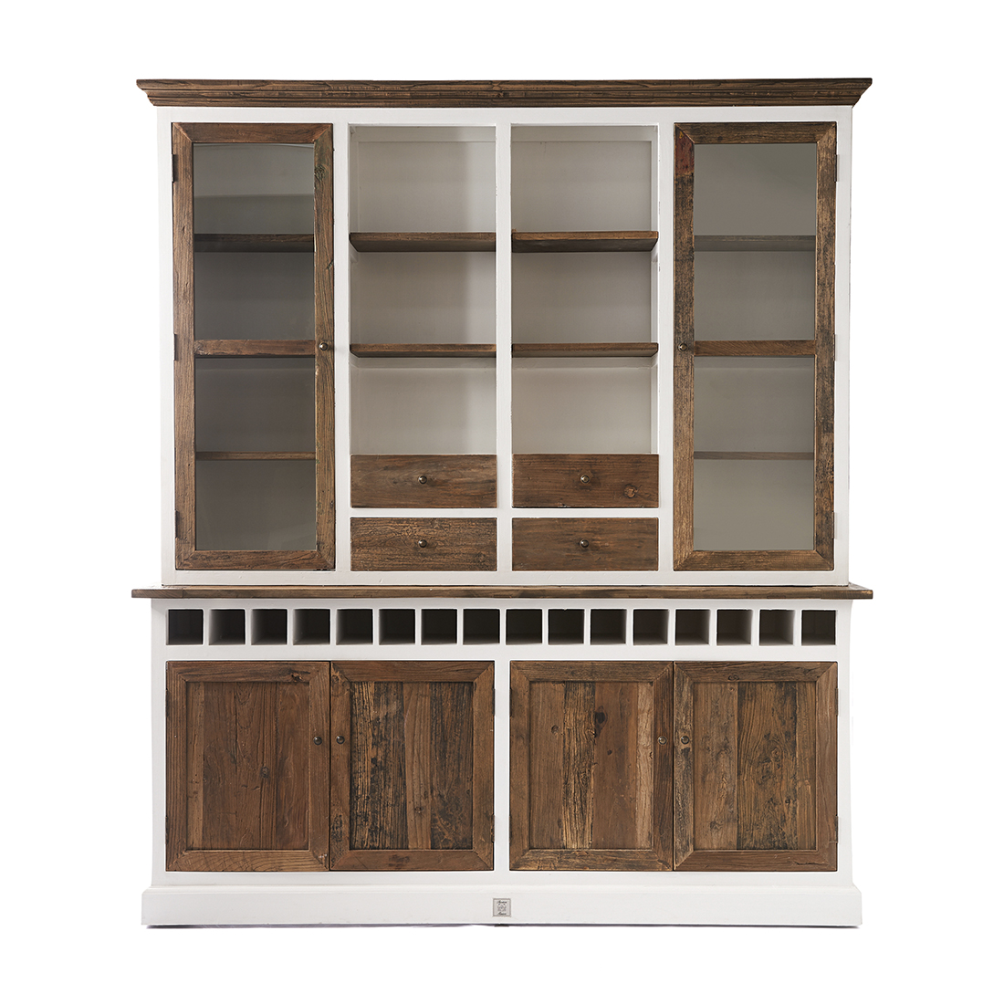 Driftwood Double Cabinet w winerack