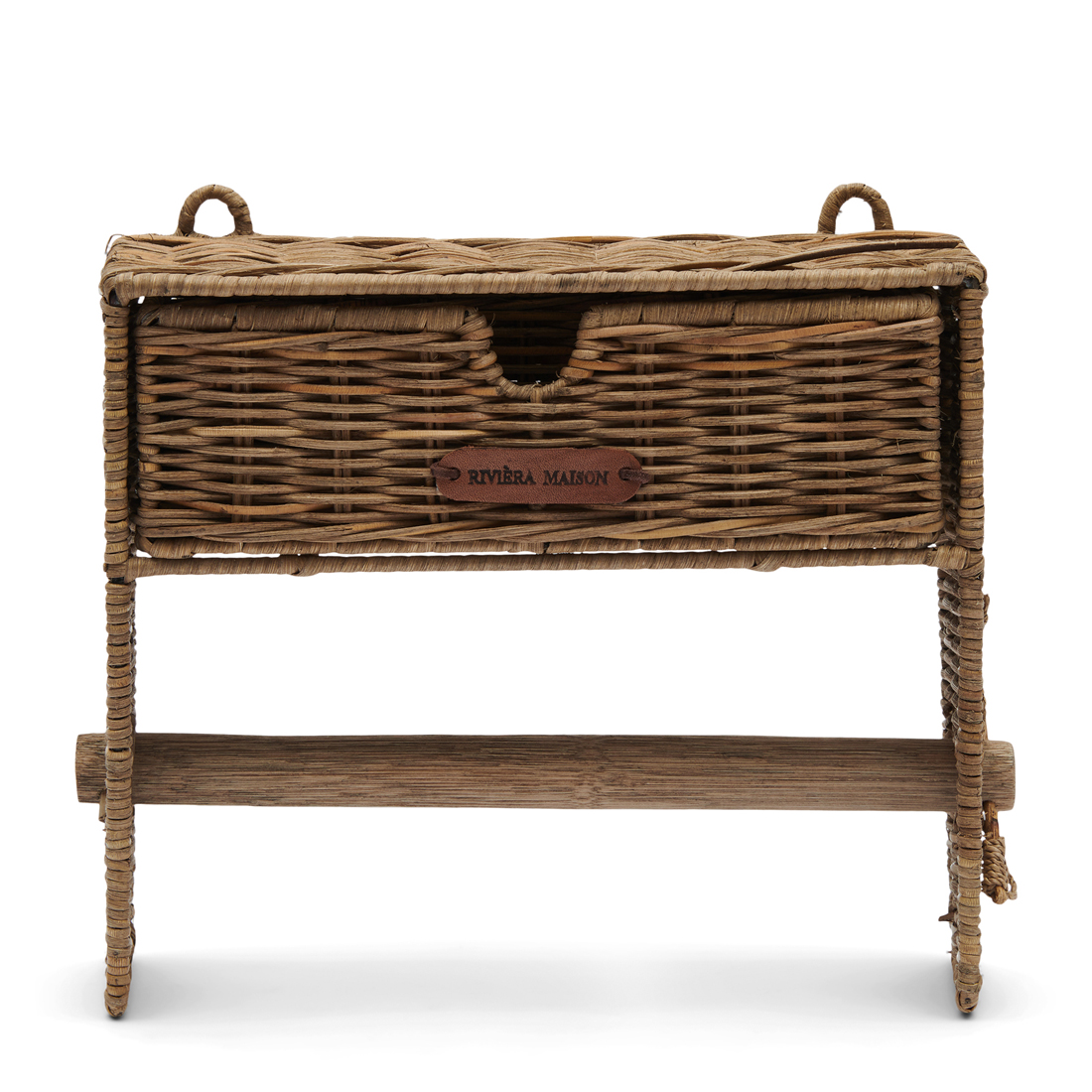 Rustic Rattan Toilet Roll Organiser