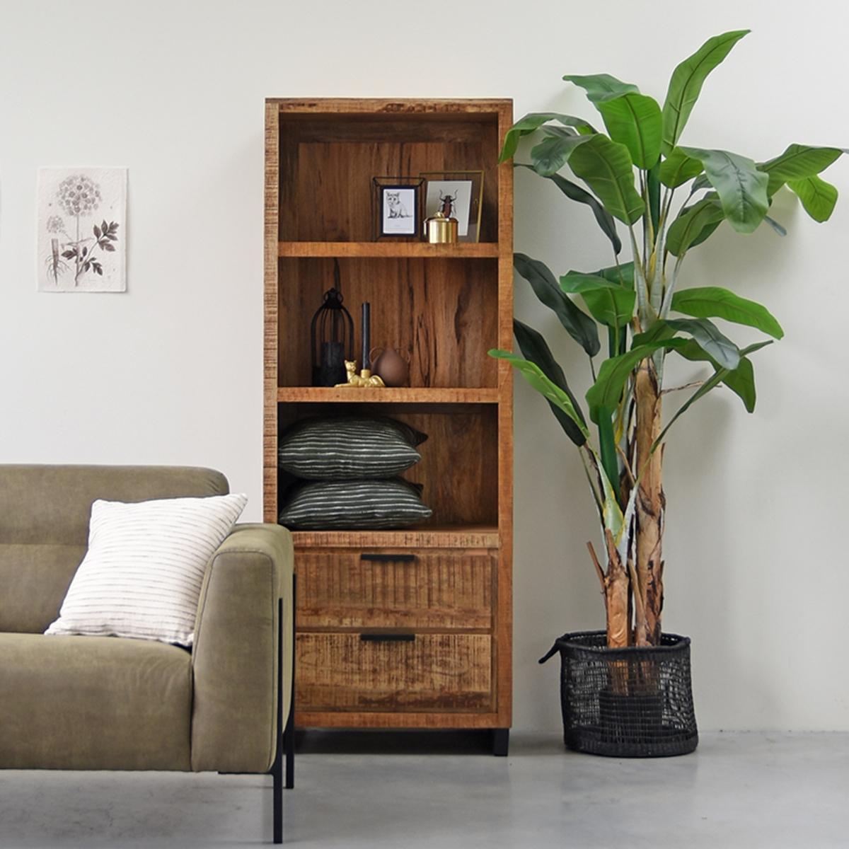 Boekkast Glasgow - Rough - Mangohout - Boekkast