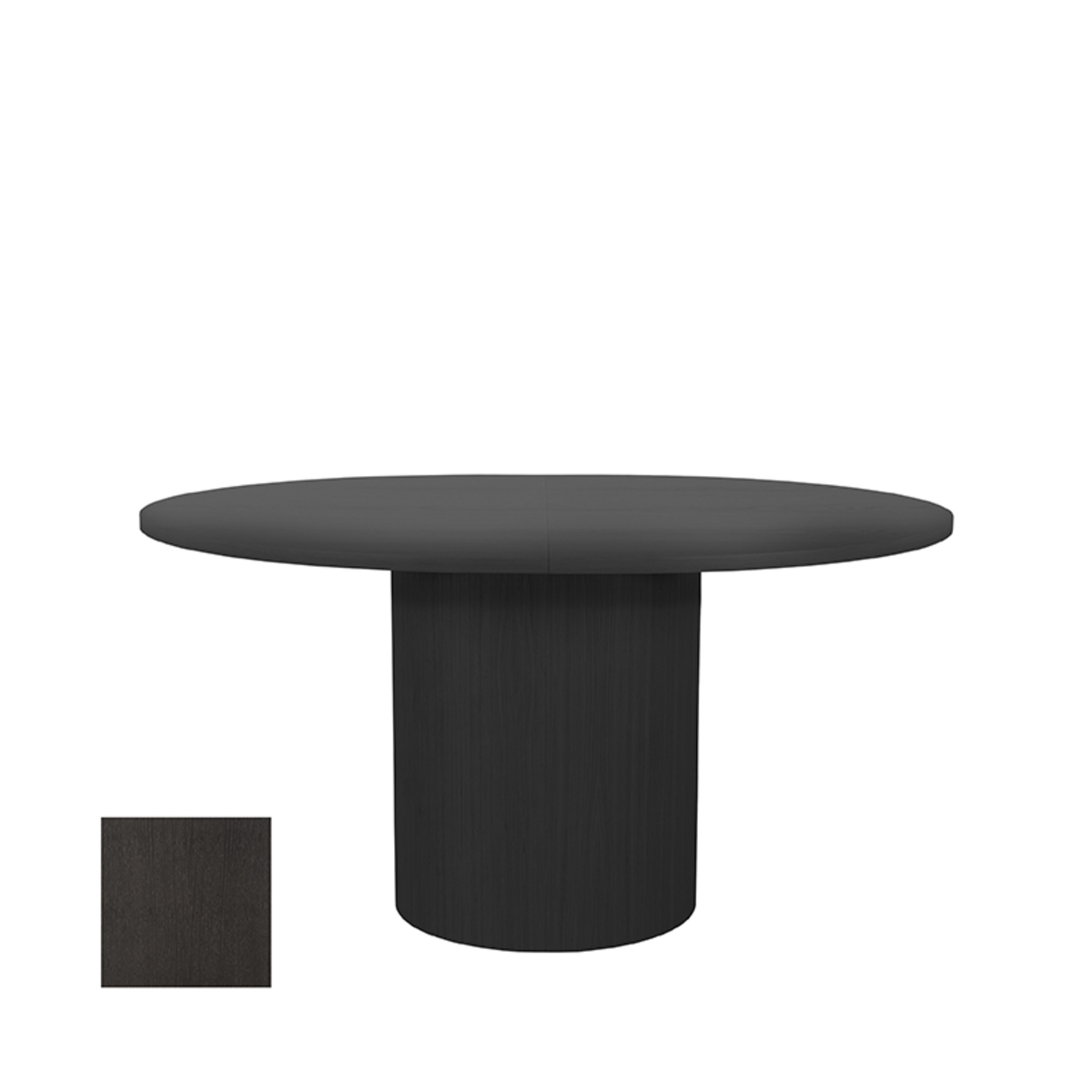 Eetkamertafel Oliva - Zwart - Eiken - 150-200 cm - Uitschuifbaar