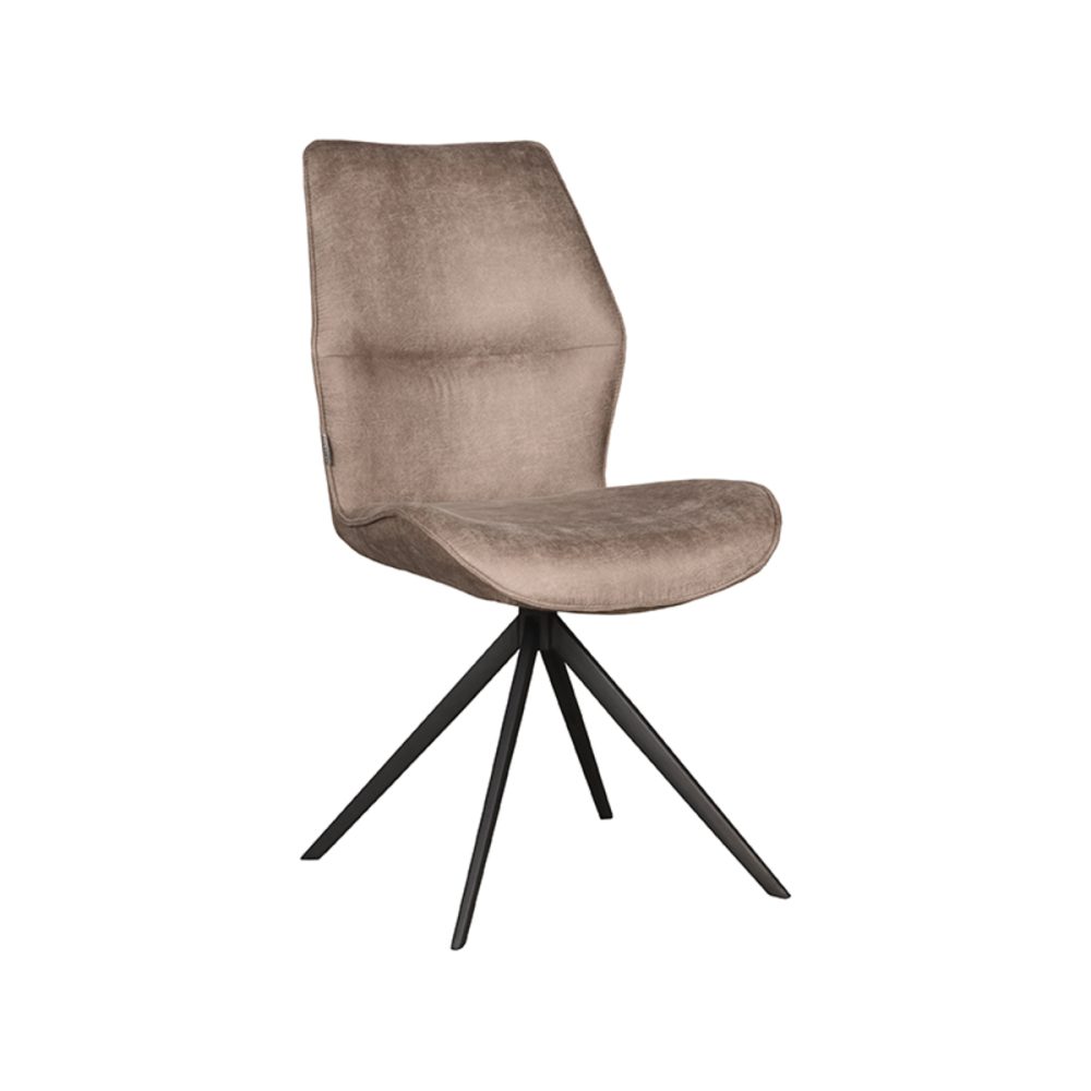 Eetkamerstoel Comfy - Taupe - Micro Suede - Black Frame