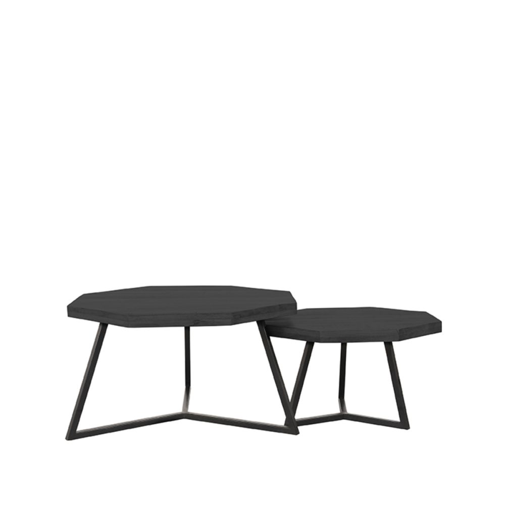 Salontafel Figure - Zwart - Mangohout - 70 cm