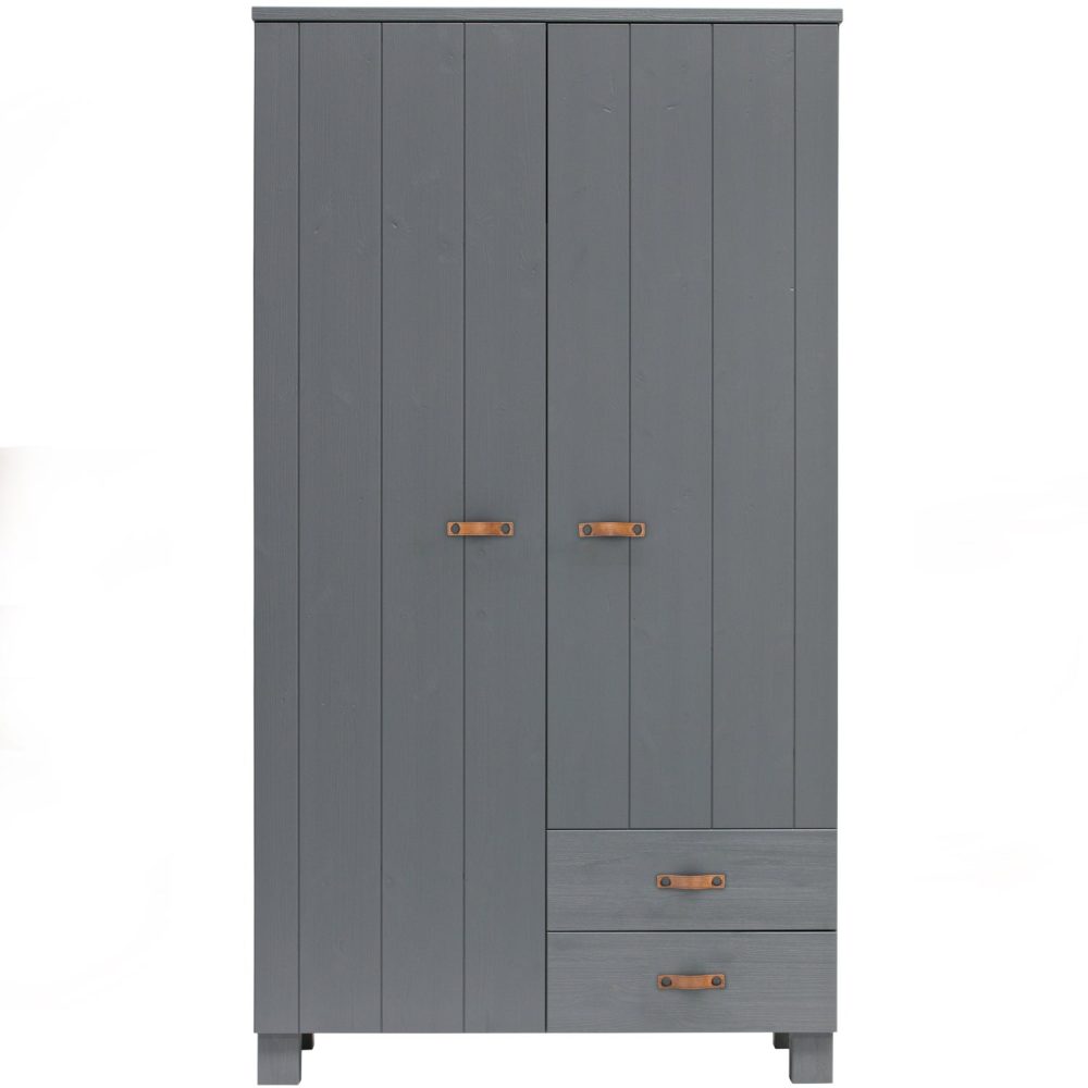 DENNIS KAST MET LADEN GRENEN STEEL GREY LEREN GREEP [fsc]