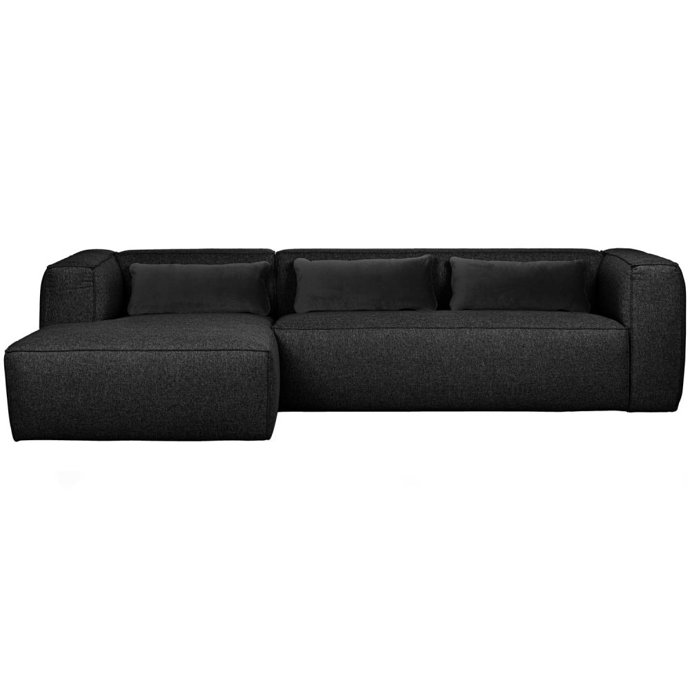BEAN HOEKBANK LINKS INCL. KUSSENS DONKERGRIJS MELANGE