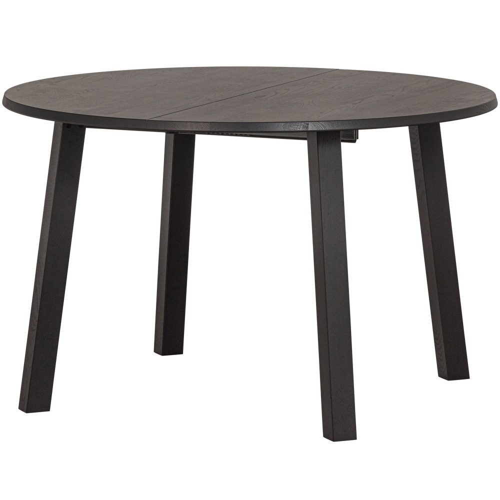 LANGE JAN UITSCHUIFBARE EETTAFEL ROND EIKEN BLACKNIGHT [fsc]