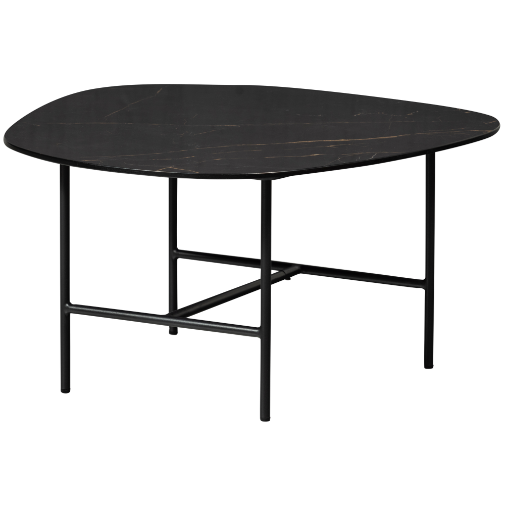 VAJEN SALONTAFEL MET ZWART MARMEREN LOOK BLAD 70X70 CM