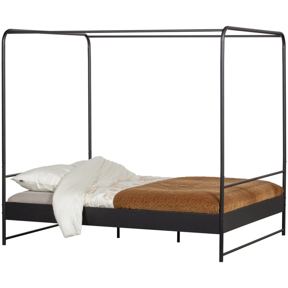 BUNK HEMELBED METAAL ZWART 160x200 CM
