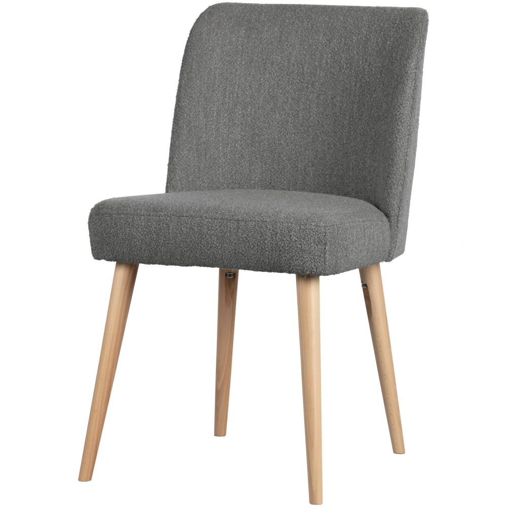 FORCE EETKAMERSTOEL BOUCLE STAALGRIJS