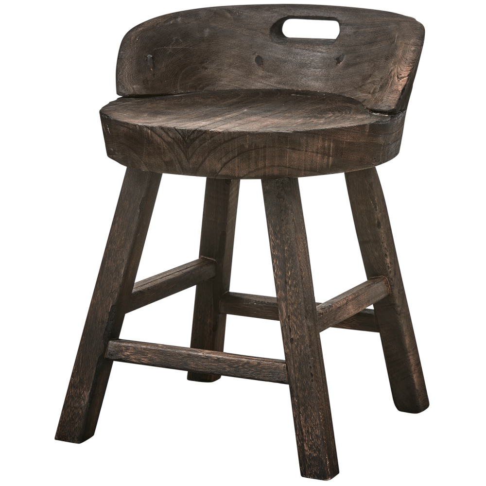 ROSALIE DECORATIEVE KRUK/STOEL HOUT DONKERBRUIN