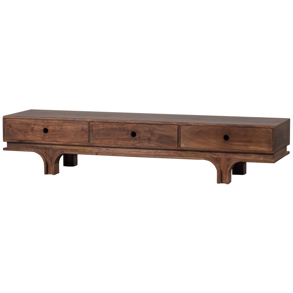STAES TV MEUBEL 3 LADES MANGO HOUT WALNOOT