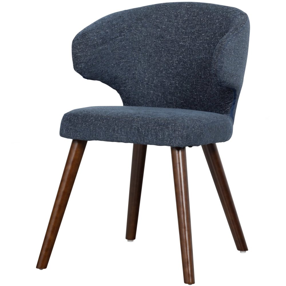 CAPE EETKAMERSTOEL GEMELEERDE STOF BLAUW