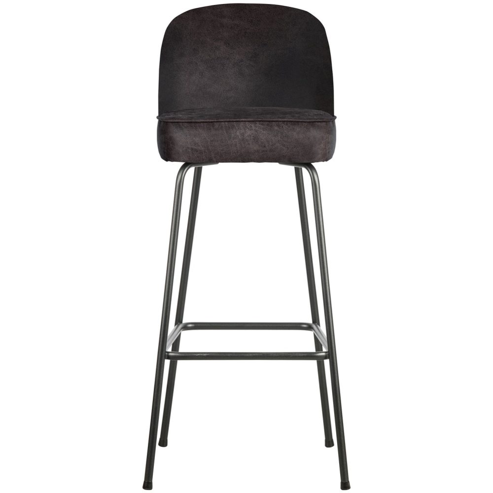 VOGUE BARSTOEL 80 CM LEER ZWART