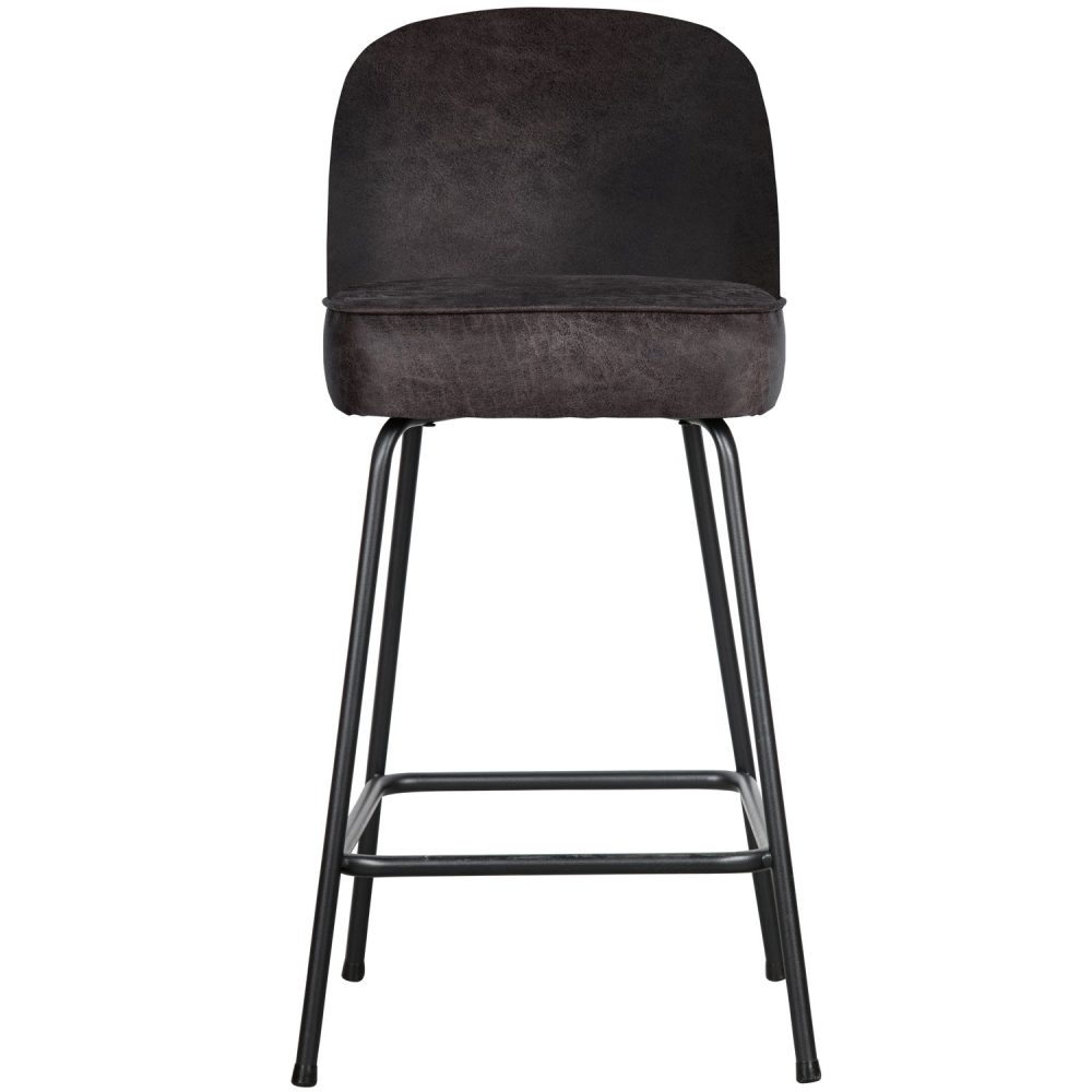 VOGUE BARSTOEL 65 CM LEER ZWART