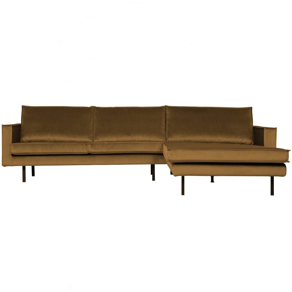 RODEO CHAISE LONGUE RECHTS VELVET HONINGGEEL