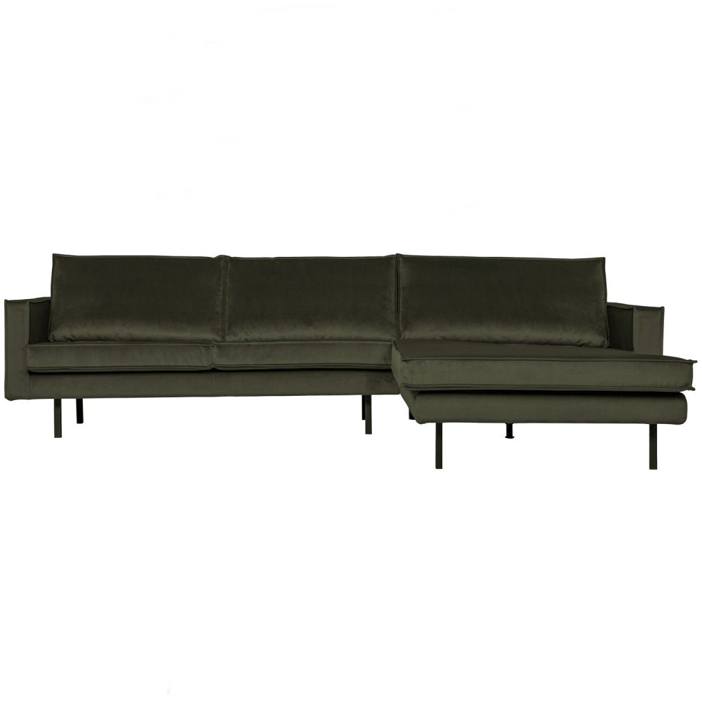 RODEO CHAISE LONGUE RECHTS VELVET DONKERGROEN