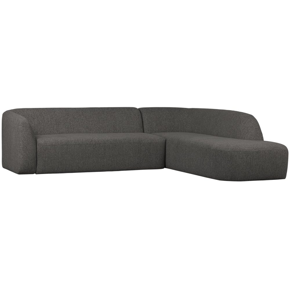 SLOPING HOEKBANK RECHTS MELANGEGRIJS/ZWART