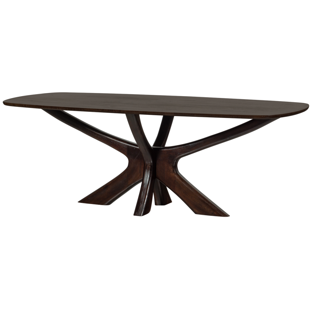BRIDGE EETTAFEL MET KRUISPOOT MANGO HOUT WALNOOT 220x100CM